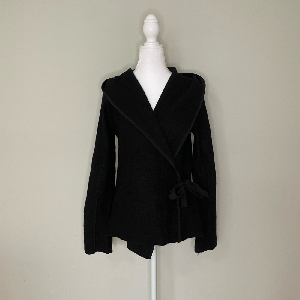 Title Nine 100% Merino Wool Hooded Wrap Around Sweater S